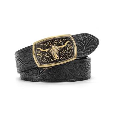 Imagem de Cinto de couro masculino Beltroad Ratchet Western preto