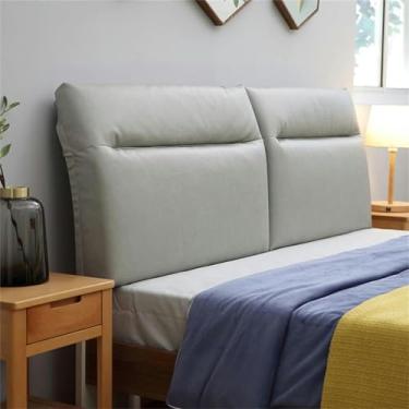 Imagem de LGEOELIAS Almofada de cabeceira de couro, almofada de parede, encosto de cama, almofada de leitura, suporte grande, almofada de cunha para sofá-cama, beliche com capa removível