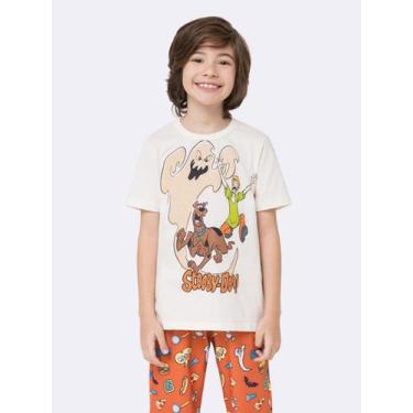 Imagem de Pijama Manga Curta com Calça Infantil Longo Scooby-Doo - Veggi, Marfim