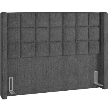 Imagem de Cabeceira Cama Box Casal King 195 cm P05 Paris Linho Cinza Escuro - Lyam Decor