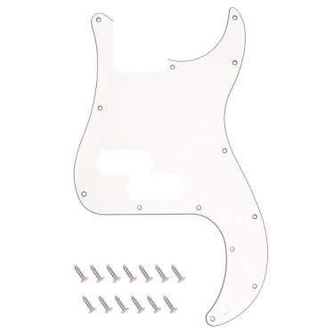 Imagem de Banworks Precision Bass Pickguard 3 Ply 13-Hole P Bass PB Scratch Plate para USA/Mexican Modern Style Fender Precision Bass JT/HB-10 Vintage White