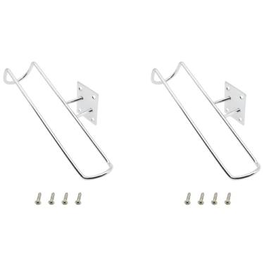 Imagem de LBTODH 2 peças de suporte de exibição de patins de metal suporte de parede para skate no gelo para armazenar ou exibir patins (prata)