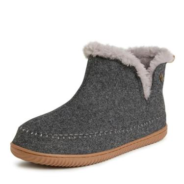 Imagem de Dearfoams Brixen Bota masculina de espuma viscoelástica para uso interno/externo, alpino, acampamento, aconchegante, sapato doméstico, Cinza escuro mesclado, 13-14