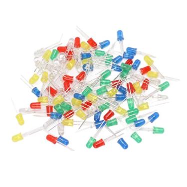 Imagem de Diodos LED, 100 peças, 5 mm, kit sortido de diodos emissores de luz, alto brilho, baixo consumo de energia para projetos faça você mesmo, experimentos científicos, eletrodomésticos industriais para