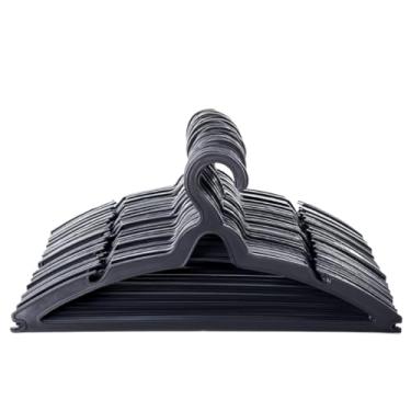 Imagem de Cabide Adulto Preto Kit 100 Cabides Reforçados Organizar Roupas(KIT 50)