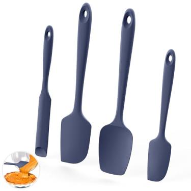 Imagem de U-Taste Espátulas de silicone resistentes ao calor de 150ºC: Raspador de silicone flexível de grau alimentício, utensílios de mistura de cozinha com ponta de cabo resistente atualizada para panelas