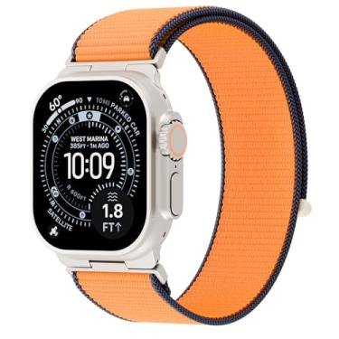 Imagem de Pulseiras de nylon esportivas compatíveis com Apple Watch Ultra 2/Ultra séries 10/9/8/SE/7/6/5/4/3 de 49 mm, 46 mm, 45 mm, 44 mm e 42 mm