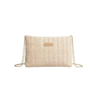 Imagem de Bolsas femininas de tecido de férias bolsa transversal quadrada com alça de corrente, Damasco, one_size, Bolsas femininas de tecido de férias bolsa transversal quadrada com alça de corrente