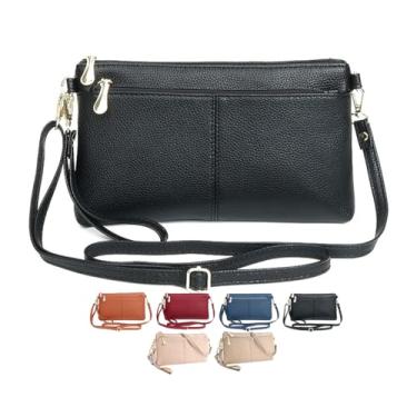 Imagem de Bolsas transversais para mulheres, carteira feminina bolsa de ombro para mulheres, carteira de pulso, bolsa de moedas, alça de ombro ajustável, Preto, Bolsa tiracolo bolsa de pulso carteira bolsa de