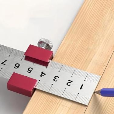 Imagem de Régua de madeira de liga de alumínio, 30 cm de precisão de aço e ferramentas de marcação, medidor de marcação, marcenaria