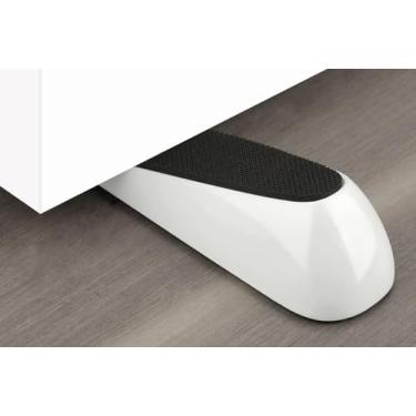 Imagem de Batentes de porta para parte inferior da porta no chão, batentes de porta de metal de silicone resistente premium cunha para carpete porta resistente, aberturas de porta