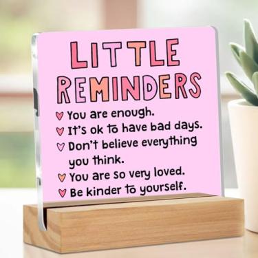 Imagem de Presentes inspiradores para mulheres, placa de acrílico com suporte de madeira, decorações de mesa motivacionais, presente positivo para amigos, colegas de trabalho, presentes de encorajamento-2