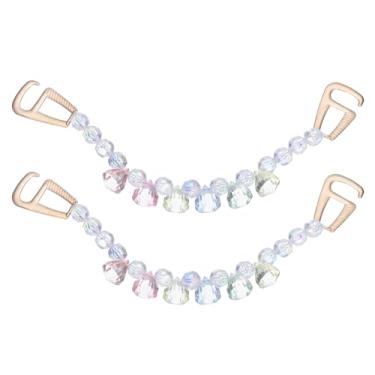 Imagem de 2 peças, correntes, tamancos, sandálias, sapatos, acessórios de corrente, formato de contas, para decoração de sapatos, faça você mesmo, presentes de aniversário para mulheres, multicoloridos, 22x2 cm