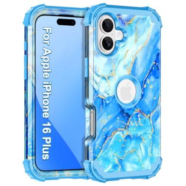 Imagem de Casetego Capa para iPhone 16 Plus, capa protetora resistente à prova de choque de três camadas de policarbonato rígido totalmente resistente + TPU macio para meninas para Apple iPhone 16 Plus de 6,7