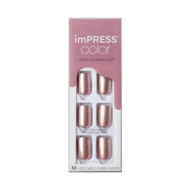 Imagem de (Paralyzed Pink) - KISS imPRESS Colour Press-On Manicure, Gel Nail Kit, PureFit Technology, Short Length, "Paralysed Pink", Polish-Free Solid Colour Mani, Includes Prep Pad, Mini File, Cuticle Stick, and 30 Fake Nails