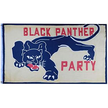 Imagem de Trade Winds Black Panther Party Premium Quality Heavy Duty Fade Resistant 100D Woven Poly Nylon Flag 3x5 3'x5' Banner Grommets (RUF)_AB