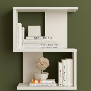 Imagem de Prateleira Flutuante Moderna para Livros 70x45x15cm Estilo Minimalista Decorativa MDF sala quarto escritório sinanue