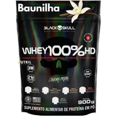 Imagem de Whey Protein 100 HD Pure 900g BLACK SKULL Isolado Hidrolisado Concentrado Suplemento de Proteína-Unissex