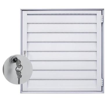 Imagem de Alçapão Abrigo Portinhola Ventilada Alumínio Branco 80x80 Sotão - MP e