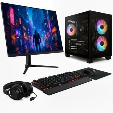 Imagem de PC Gamer Skill Apex , AMD Ryzen 7 5700G, Geforce RTX 3050, 16GB DDR4, SSD 1TB M.2, Monitor LED 24" 180Hz Preto SAP212