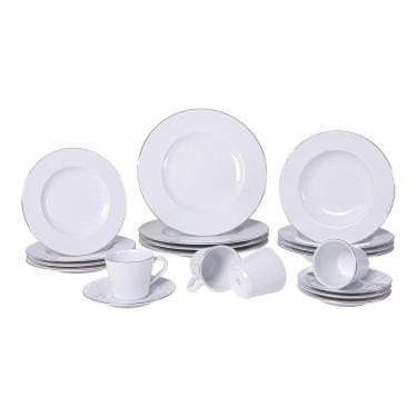 Imagem de Aparelho De Jantar Tramontina Joana Em Porcelana Decorada 20 Peças Jogo De Pratos Tramontina