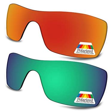 Imagem de Bwake Lentes de reposição para óculos de sol Oakley Turbine Rotor Set OO9307 - Vermelho fogo + verde marinho polarizado