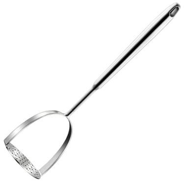Imagem de LUMINFLY Espremedor de batatas resistente em aço inoxidável 304, espremedor de cabeça grande com aderência confortável, fácil de limpar, seguro para lava-louças, adequado para batatas, cenouras e mais