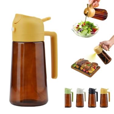 Imagem de WPWWPW Dispensador de óleo e pulverizador de óleo 2 em 1, dispensador de óleo de 470 ml para spray de cozinha, com bocal de névoa fina, adequado para cozinhar, fritadeira a ar, salada, grelhar