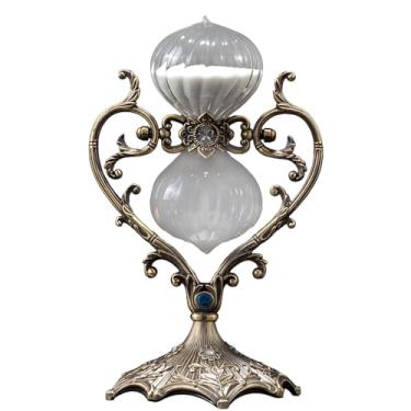 Imagem de Temporizador de areia em forma de coração de 60 minutos, ampulheta de metal vintage, presente elegante para decoração de escritório ou casa