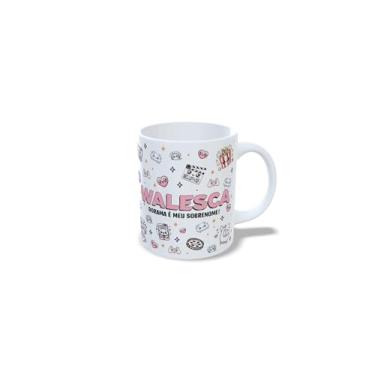 Imagem de Caneca de Cerâmica Personalizada Amanda, Tema Dorama, Branca com Ilustração Kawaii, 325ml (w)