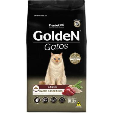 Imagem de Ração pra Gatos Adultos Castrados Golden sabor Carne 10.1kg