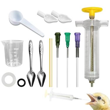 Imagem de Conjunto de seringas de alimentação de pássaros para bebês, kit de tubos de alimentação manual para papagaios pequenos, ferramentas de medição, para pássaros pequenos