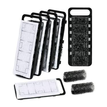 Imagem de minilake Cartuchos de mídia de filtro de aquário (6 peças) com esponjas de admissão (2 peças) para filtros de aquário pendurados