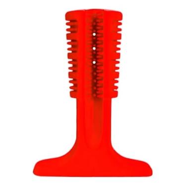 Imagem de Escova Dental Pet Mordedor para Cachorro – Brinquedo de Higiene Bucal Remove Tártaro e Massageia Gengivas, Material Resistente e Atóxico (COR ALEATÓRIA)