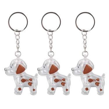 Imagem de ZJchao 3 Pçs Chaveiro de Cabelo de Cachorro, Lembrança de Cabelo de Cachorro, Chaveiro Coletor Charme Caixa de Armazenamento Memorial Transparente Garrafa de Coleção Bonito para (Cachorro malhado
