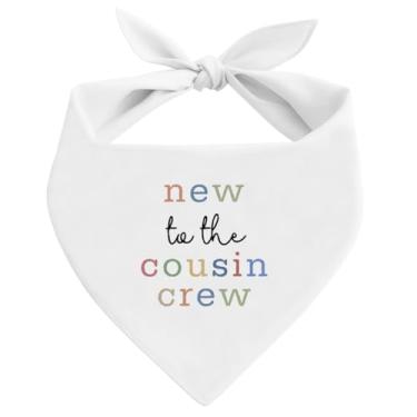 Imagem de Nova bandana para cães The Cousin Crew, acessórios de cachecol branco para cães de estimação, anúncio de gravidez revelação de bebê, silenciador triangular de animais de estimação, bandana para cães
