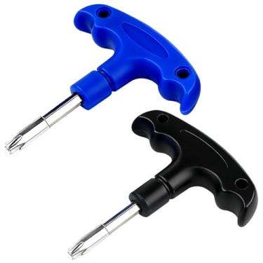 Imagem de PineHaven Ferramenta de chave de torque de taco de golfe de 2 peças (T20 e T25), ferramenta de cabeça de ajuste de clube de golfe portátil de aço inoxidável com alça de plástico, azul e preto