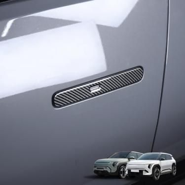 Imagem de Cnaurda Capa de maçaneta externa de carro ABS, 1 conjunto de capa de maçaneta externa compatível com acessórios Kia EV3 2024-2025 (carbono)