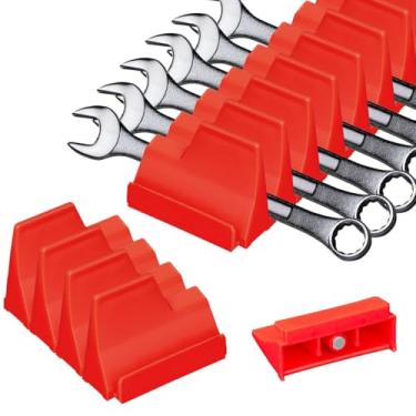 Imagem de Organizador de chaves magnéticas de 40 peças para gavetas de caixa de ferramentas – Suporte de chave modular com etiquetas SAE e métricas e base magnética forte, rack de armazenamento de ferramentas