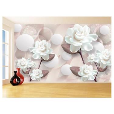 Imagem de Papel De Parede 3D Floral Textura Sala Flores 3,5M Xfl331 - Você Decor