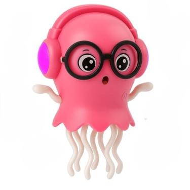 Imagem de Água-Viva Dançante Interativa com Luzes LED e Música, Brinquedo Educativo Omnidirecional, Funciona com 3 Pilhas AA não Inclusas- Toque e Anda- Divertido para Crianças-Cor Vermelho Rosado