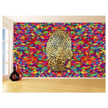 Imagem de Papel De Parede 3D Animais Pop Art Onça Pintada 3,5M Pxa62 - Você Deco