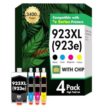 Imagem de Pacote combo de cartuchos de tinta 923 923e 923XL: Substituição para cartuchos de tinta HP 923 923e para impressora HP OfficeJet Pro 8130e 8135e 8139e 8125e 8138e 8122e 8120 8124e 8130 (pacote com 4 B
