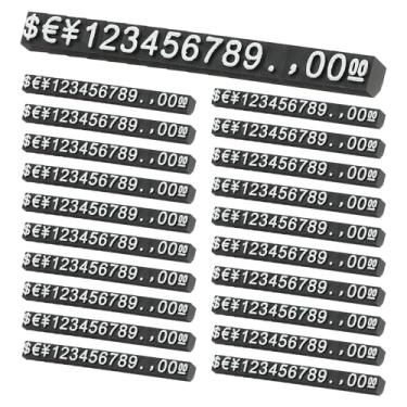 Imagem de PATIKIL Conjunto de 20 cubos de exibição de preços, suporte ajustável para etiqueta de preço removível, número de letras, kit de bloco de dólar para sinalização de exibição de lojas de varejo de joias