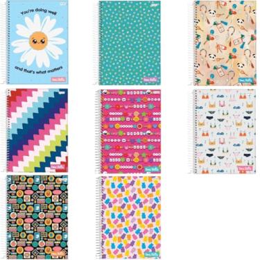 Imagem de Kit 4 Caderno 1 Matérias Capa Dura 80 Folhas Colorido Aleatório Universitário Escolar Espiral