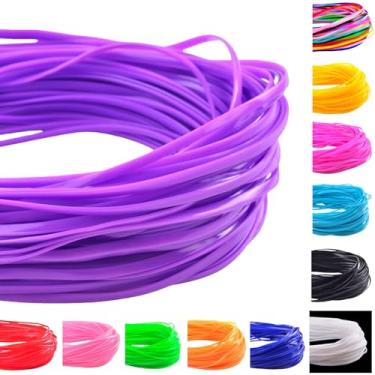 Imagem de Cordão Gimp Corda Boondoggle 100 peças, 1 metro, roxo, 2,5 x 1 mm, cordão de plástico para pulseira, colar, chaveiro, artesanato, conjunto de cordões de plástico