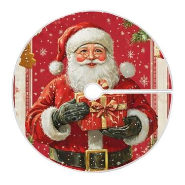 Imagem de SEHANY Saia para árvore de Natal, 91 cm, Papai Noel, vermelha, decoração de árvore de Natal, tapetes para decoração de festa de Natal em casa