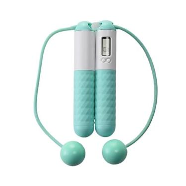 Imagem de Corda De Pular Sem Fio Com Contador Digital(verde/Branco Bolas 40MM)