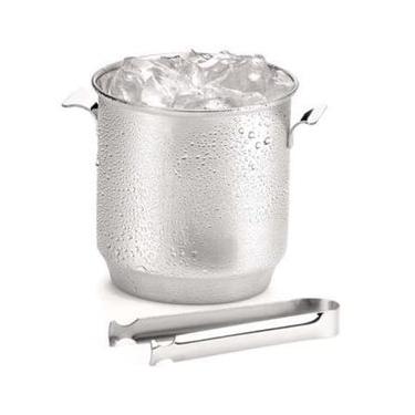 Imagem de Balde para Gelo com Pinça Forma Bartender em Aço Inox - 650 ml