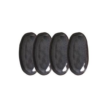 Imagem de Conjunto de Travessas Ovais Grandes Porto Brasil Orgânico Titanium 32x16cm – 4 Peças